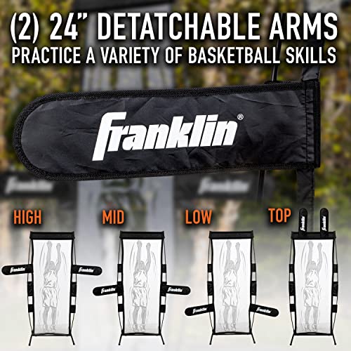 Franklin Sports Basketball Defender Dummy - Basketball Training Practice Equipment - Practice Defender with Detachable Arms for Shooting Dribbling Drills - Large 7' x 2' Foot Dummy - Black