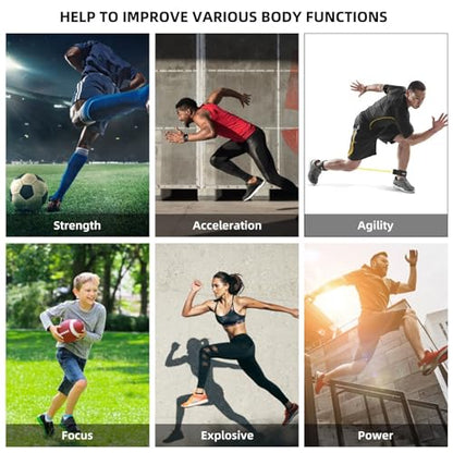 Speed Training Equipment, Resistance Band 80lb Multi-Sport Exercise Set with Handles Help to Improve Focus Explosive Agility Power Suit for Vertical Jumping Baseball Running Football