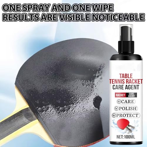 Table Tennis Paddle Cleaning Spray - Paddle Cleaning Spray with Sponge, Table Tennis Racket Protectant Agent,for Home Gym Sports Practice Training Exercise Workout Indoor