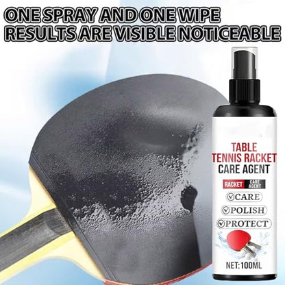 Table Tennis Paddle Cleaning Spray - Paddle Cleaning Spray with Sponge, Table Tennis Racket Protectant Agent,for Home Gym Sports Practice Training Exercise Workout Indoor