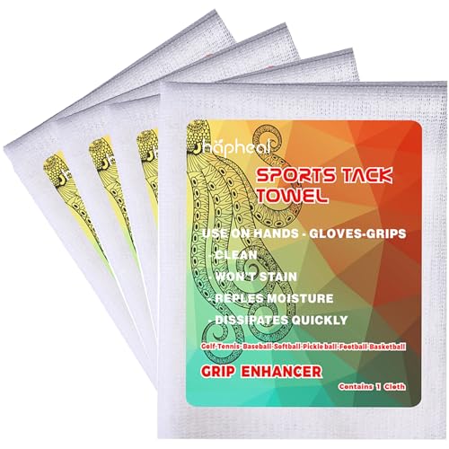 Sports Tackiness Towel Grip Enhancer for Golf, Tennis, Baseball, Basketball, Microfiber, Non-Toxic, Won't Stain, Moisture Repelling (4)