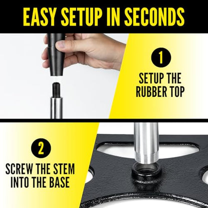 PLAYAPUT 5 Position Batting Tee,Hitting Tee Height Adjustable 24-46 Inch Baseball Tee with 2 Rubber Top,Aluminum Pole,Metal Base Softball Tee for All Players Practice Inside, Middle,Outside