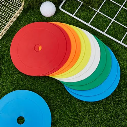 SUPERFINDINGS 24 Pcs Spot Markers Rubber Floor Flat Discs Training Field Cones 6.14 Inch/156 Mm Non Slip Agility Dots Soccer Basketball Sports Speed Markers Rubber Circles