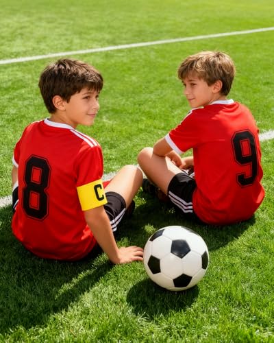 Captain's Armband Soccer Football Rugby Captain Armbands for Youth and Adult,Anti-Drop Design - Pack of 6 - color: 6 Yellow