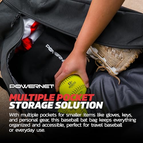 PowerNet Pro Duffle Bag, Softball Baseball Bag, Baseball Gear Bag, Baseball Bat Bag with Internal Bat Sleeves, Baseball Bags with Padded Strap & Pockets - style: Bat Vault Duffle Bag