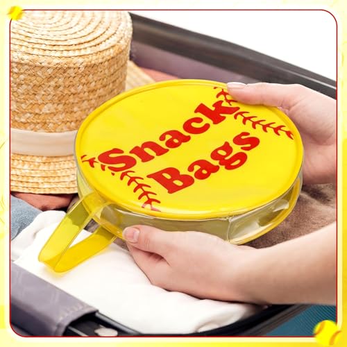 Reginary 12 Pcs Softball Snack Bags for Team Gifts Softball Goodie Clear Treat Candy Pouch Bags PVC Waterproof with Zipper Party Favors for Team Birthday Gifts Sport Supplies - style: Softball Snack Bag