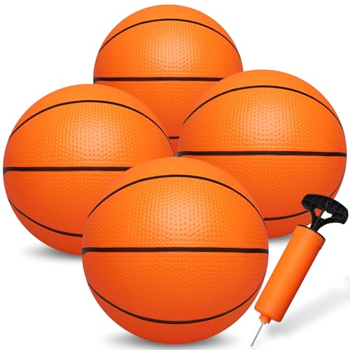 4 PCS 8.5inch Basketball for Kids Adults, Replacement Ball for Swimming Pool, Realistic Bounceand Grip for Indoor and Outdoor Play