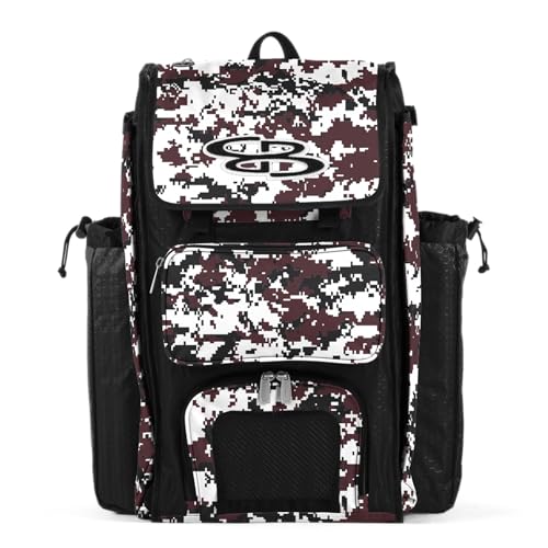 Boombah Catchers Superpack Bat Bag Digital Camo - 23-1/2" x 13-1/2" x 9-1/2" - Multiple Colors - Holds 4 Bats - Backpack Version (no Wheels)