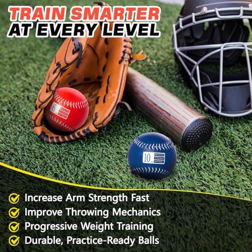 Set of 6 Weighted Softball - Training Softballs Weighted Balls for Softball with Drawstring Bag - 6oz to 12oz, 12 Inch - Help Increase Pitch Velocity - Great for All Skill Levels