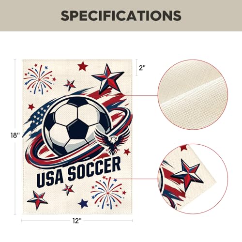 AVOIN colorlife Global USA Soccer Garden Flag 12x18 Inch Double Sided, America Game Day Sport Season Yard Outdoor Flag