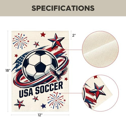 AVOIN colorlife Global USA Soccer Garden Flag 12x18 Inch Double Sided, America Game Day Sport Season Yard Outdoor Flag