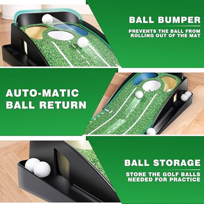 CHAMPKEY Professional Hazard Golf Putting Green Come with Golf Putting Gates and Putting Mirror - Progressive Slope Tech and Noise Reduction Tech Golf Putting Mat - style: LITE Version