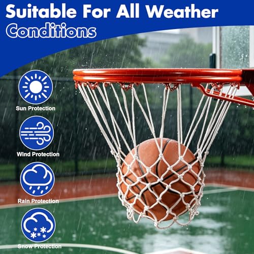 REGUICORP Heavy Duty Basketball Net Replacement, 12 Loops Premium Basketball Hoop Net, All Weather Anti Whip Nets for Indoor or Outdoor, Professional Basketball Accessories