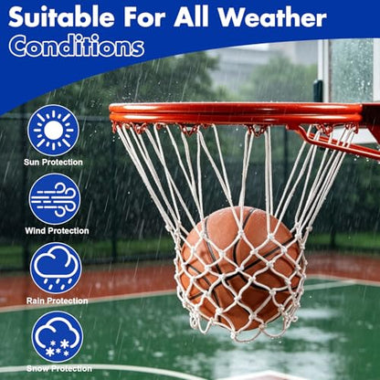REGUICORP Heavy Duty Basketball Net Replacement, 12 Loops Premium Basketball Hoop Net, All Weather Anti Whip Nets for Indoor or Outdoor, Professional Basketball Accessories