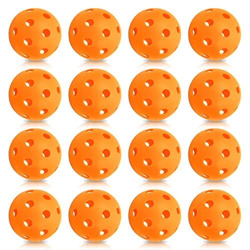 16 Pack Plastic Baseballs - Hollow Softballs for Lightweight Batting Practice - Indoor/Outdoor Training Balls - color: orange