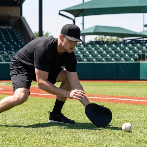 6 Pack Baseball Training Glove, Flat Design Foam Fielding Trainer Infield Training Gloves Baseball Fielding Gloves for Quick Hands Batting Practice Two Hands for Indoor Outdoor