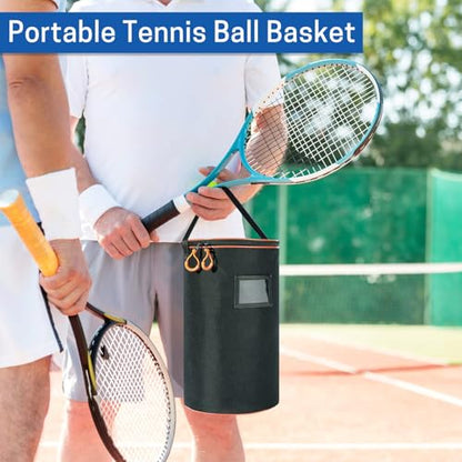 VISEMAN Portable Tennis Ball Basket for Training, Carrying and Storage - color: Black