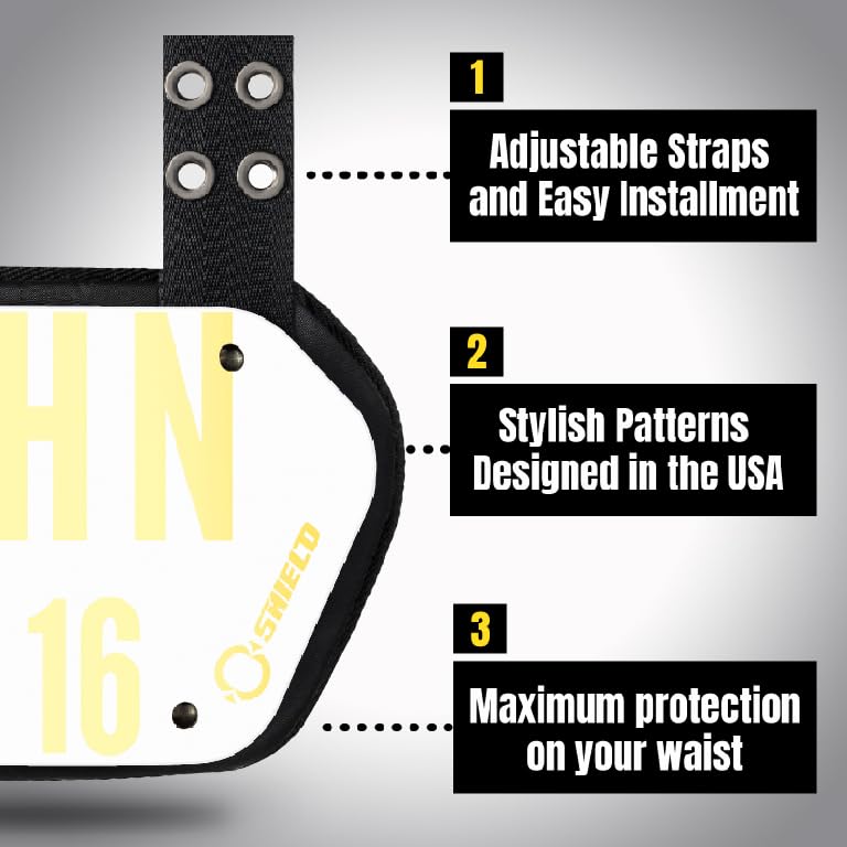O Shield Golden Cross Chrome Football Back Plate, Lower Back Pads for Football Players, Rear Protector, Cross Series - size: Youth (Weight less than 180 Pounds), style: John 3:16 White
