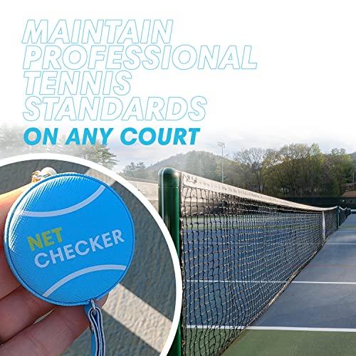 Scoring Right Net Checker Tennis Net Height Measuring Tape and Keyring - color: Blue