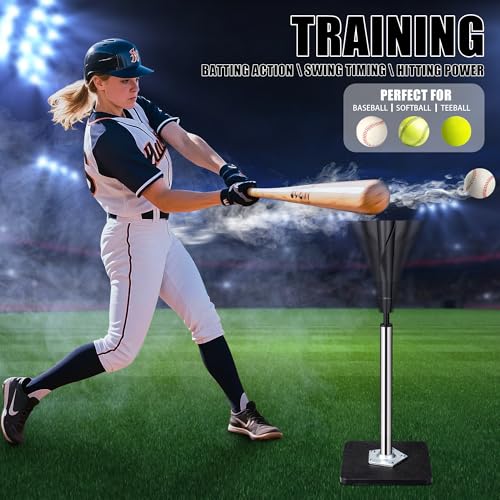 Batting Tee, Baseball Tee (25-37 Inch Height Adjustment), Baseball Tees for Hitting, Softball Tee