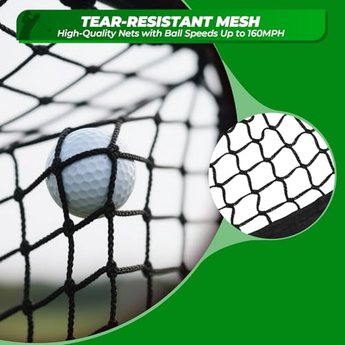 FAHKNS Golf Net, 10 x 7FT Heavy Duty Golf Practice Net with Chipping Practice Net, Golf Practice Net, Training Net for Backyard Driving Chipping Indoor Outdoor Training