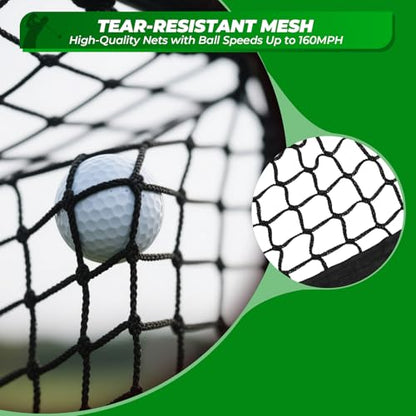 FAHKNS Golf Net, 10 x 7FT Heavy Duty Golf Practice Net with Chipping Practice Net, Golf Practice Net, Training Net for Backyard Driving Chipping Indoor Outdoor Training