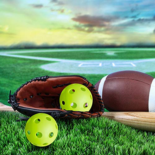 Anteer 12 Pack Plastic Baseball Practice Baseballs for Hitting, Indoor Outdoor Lightweight Balls Baseball Batting Training - color: Green