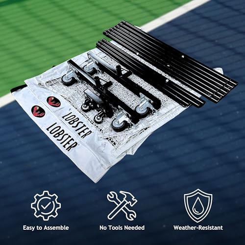 Lobster Sports - Indoor & Outdoor Portable Weatherproof Pickleball Net System with Metal Posts, Official Game Regulation Size, Durable Bag Included
