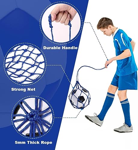 TOBWOLF Football Kick Trainer, Soccer Return Trainer Net Fits Ball Size 3, 4, 5, Hands-Free Soccer Kick Throw Training Aid