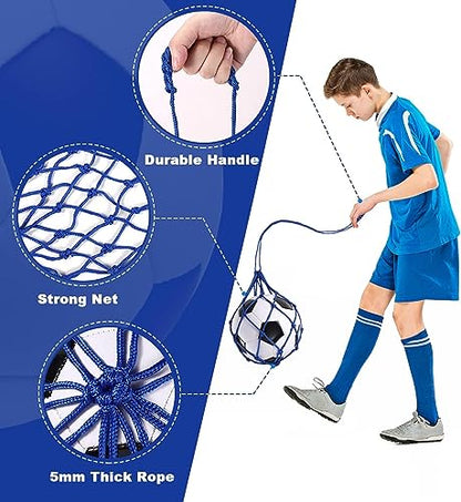 TOBWOLF Football Kick Trainer, Soccer Return Trainer Net Fits Ball Size 3, 4, 5, Hands-Free Soccer Kick Throw Training Aid