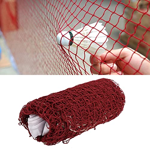 Portable Badminton Net for Outdoor Sports, Red, Mesh Design, Multi-Sport Compatible for Tennis, Soccer, Volleyball, Backyard, Gym, Park