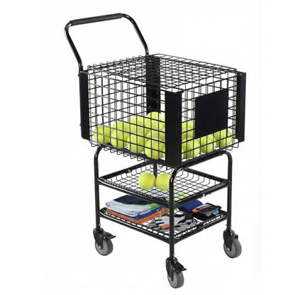 Tennis Ball Basket Cart Large Capacity Training Ball Pickup Basket Holds 350 Balls for Teaching & Court Use