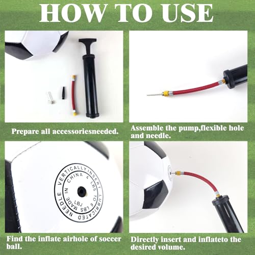 12 Set Christmas Operation Soccer Ball Bulk with Pump Needles, Size 5 Sport Soccer Ball Training Ball for Adults Soccer Christmas Charity Donation Supplies Game Play Gifts