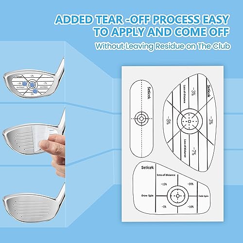 Seticek Golf Impact Tape Labels ｜Self-Teaching Sweet Spot and Consistency Analysis ｜ Improve Golf Swing Accuracy and Distance - color: 150PC-RIGHT HANDED GOLFER