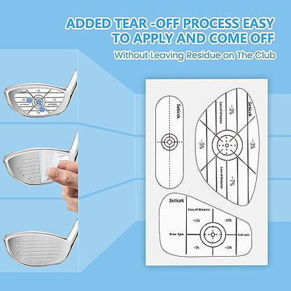 Seticek Golf Impact Tape Labels ｜Self-Teaching Sweet Spot and Consistency Analysis ｜ Improve Golf Swing Accuracy and Distance - color: 150PC-RIGHT HANDED GOLFER