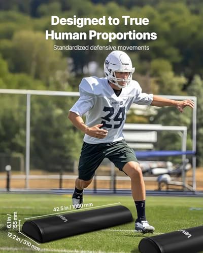 VEVOR PVC Step Over Dummy, High-Density Sponge Blocking Pad Equipment, Heavy Duty Tackle Dummies with Handles, Great for Footwork Drills Sports Training Practice - size: 2PC 42*12inch