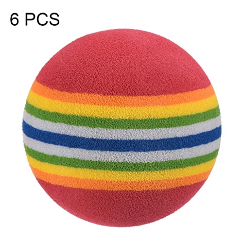 PATIKIL Golf Foam Balls, 6 Pack EVA Sponge 42mm Exercise Flight Swing Practice for Indoor Training, Rainbow