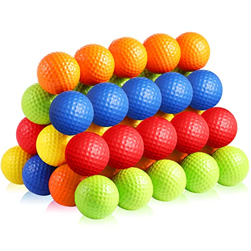 Yunsailing 50 Pack Foam Golf Practice Balls Realistic Feel Flight Training Golf Balls Bulk for Indoor or Outdoor Backyard - color: Colorful