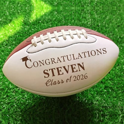 EDSG Custom Football Groomsmen Gifts 2026 Graduation Gifts for Him High School Personalized Footballs Junior Footballs Class of 2026 Full 12-Inch Football Gifts for Coach Dad Fan Birthday - color: Design 8