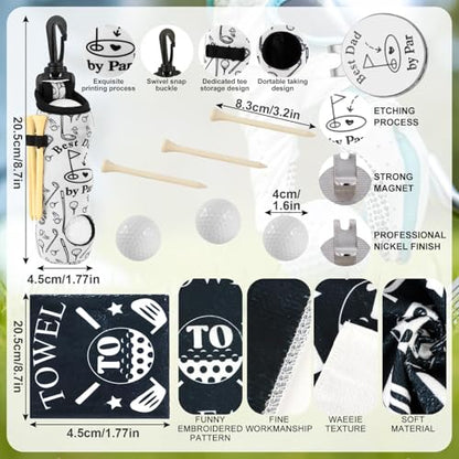 SAIWEILAI ONLINE 12 Pieces Golf Gifts for Dad Dads Christmas Gifts Funny Golf Father Gift for Dad Men Including Tumbler Mug Socks Towel Bag Ball Tee Holder Hat and Clip - style: Men