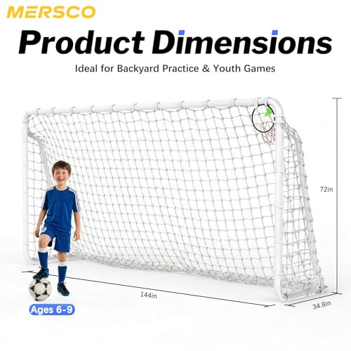 8x6, 12x6, 16x7 FT Soccer Goal for Backyard, Metal Soccer Goals with PE Soccer Net, Target Net & Training Cones, Rust-Proof Reinforced Frame, Outdoor Soccer Net for Kids, Youth Training or Team Game - size: 12x6 ft