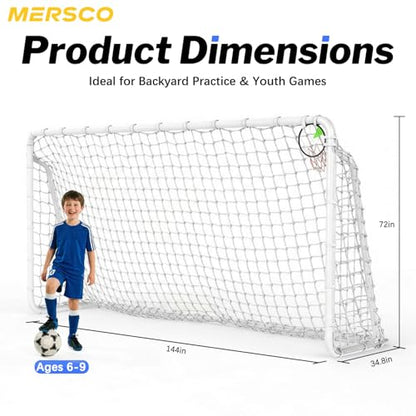 8x6, 12x6, 16x7 FT Soccer Goal for Backyard, Metal Soccer Goals with PE Soccer Net, Target Net & Training Cones, Rust-Proof Reinforced Frame, Outdoor Soccer Net for Kids, Youth Training or Team Game - size: 12x6 ft
