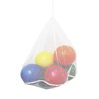 Foam Dodgeball Set - Soft Skin, Low Bounce, Set of 6 with Mesh Storage Bag for Kids and Adults