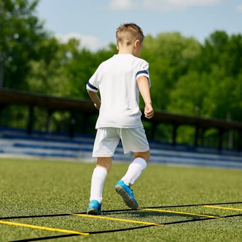 Agility Ladder, Speed Training Ladder for Soccer, Football, Fitness, Footwork & Agility Drills Durable Training Equipment with Carry Bag 8 Rungs, 12 Feet