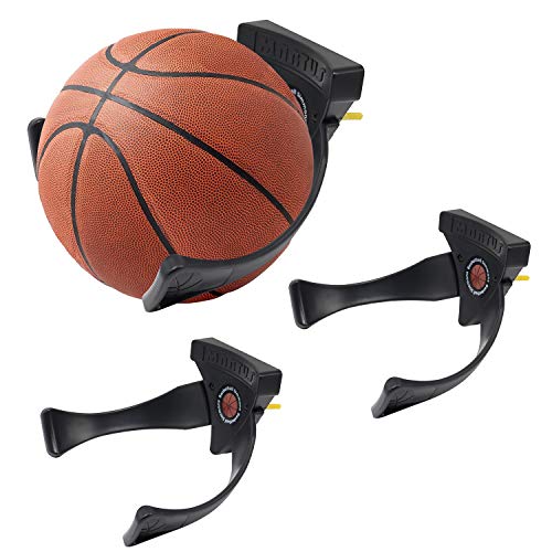 Jolitac Wall Mounted Ball Holder Display Sports Balls Storage and Decoration Shelf Black Self-Sticking Claw Racks - color: 3 PC