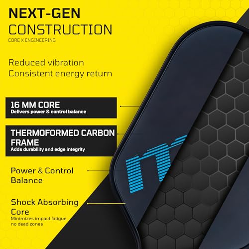 Premium Carbon Fiber Pickleball Paddle with Thermoformed Body, Foam Edge Walls & CAS/CFS Spin Surface – USAPA Approved, Tournament-Grade Power, Spin & Extended Play Durability - Premium Cover Included