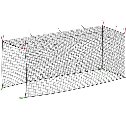 Baseball Batting Cage Net, 10x10x20/10x10x35ft Softball Baseball Batting Netting for Backyard, Portable Hitting Practice Training Only Net with Carabiners & Carry Bag for Home Indoor Outdoor