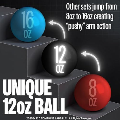 Weighted Baseballs 6 Ball Set: Increase Throwing Velocity & Arm Strength - Withstands 18,000 Throws - Weighted Balls for Pitching & Throwing - Plyo Balls - Ideal Training Tool
