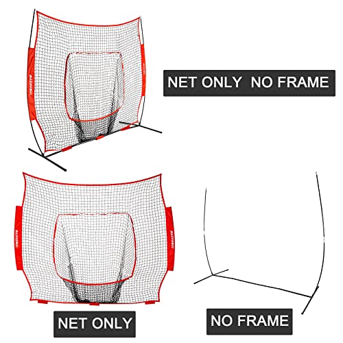 BaseGoal Baseball & Softball Replacement Net 7ft x 7ft (NET ONLY),Heavy Duty Knotless for Baseball Pitching Hitting and Throwing Practice