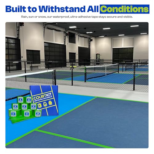 Pickleball Court Marking Kit – Pre-Measured, Pre-Cut, Ready-to-Apply Pickleball Court Tape for Indoor & Outdoor, Waterproof, Easy Setup, No Residue, Portable, Line Kit, Floor Markers